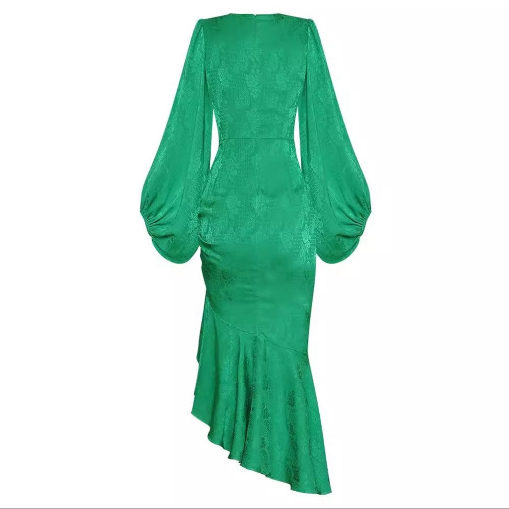 KELLY OBI New York Lantern Sleeve Green dress - Picture 2 of 4